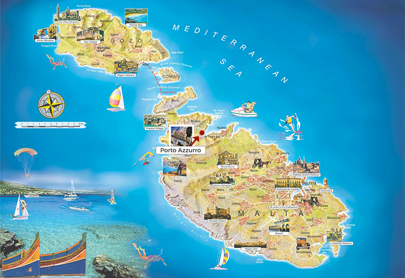 Porto Azzurro Hotel, Malta | Map Location